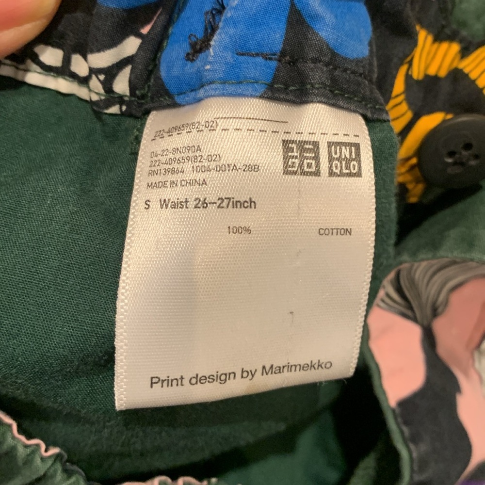 Marimekko x Uniqlo Wide Lego Cropped Pants size 26/27 - Picture 7 of 10
